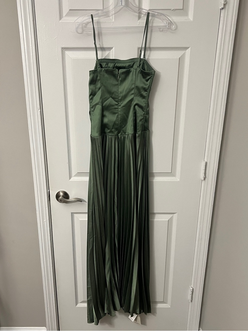 NEW Abercrombie & Fitch Giselle Drop Waist Maxi Dress Size XS Green Satin NWT - Picture 8 of 8